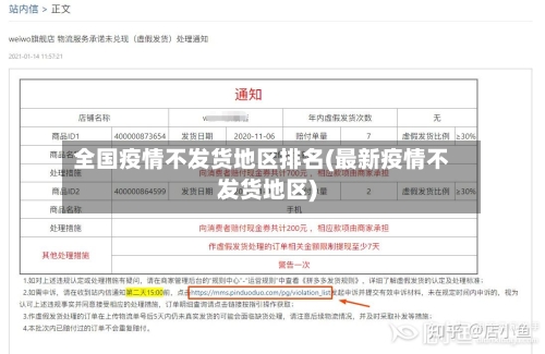全国疫情不发货地区排名(最新疫情不发货地区)
