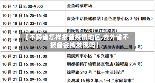 【不跨省怎样报备疫情地区,去外省不报备会被发现吗】