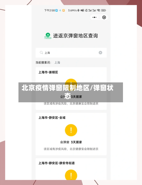 北京疫情弹窗限制地区/弹窗状态