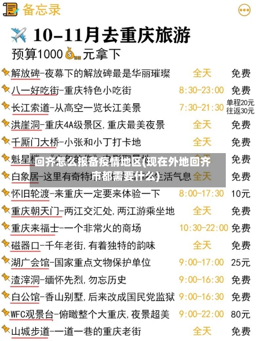 回齐怎么报备疫情地区(现在外地回齐市都需要什么)
