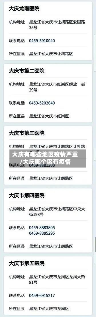 大庆有哪些地区疫情严重/大庆哪个区有疫情-第3张图片