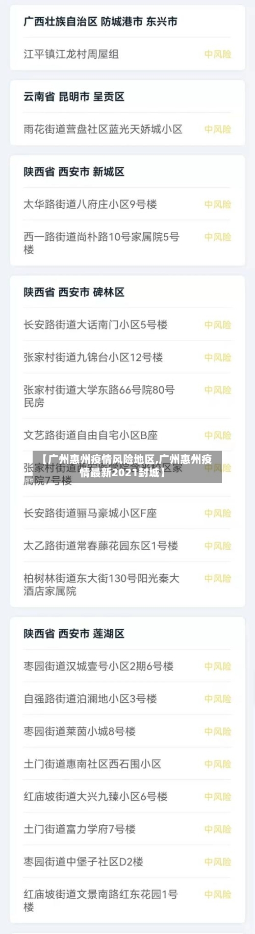 【广州惠州疫情风险地区,广州惠州疫情最新2021封城】-第2张图片