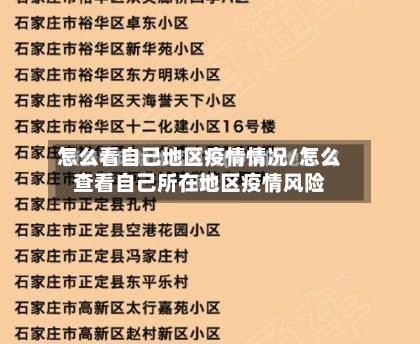 怎么看自己地区疫情情况/怎么查看自己所在地区疫情风险