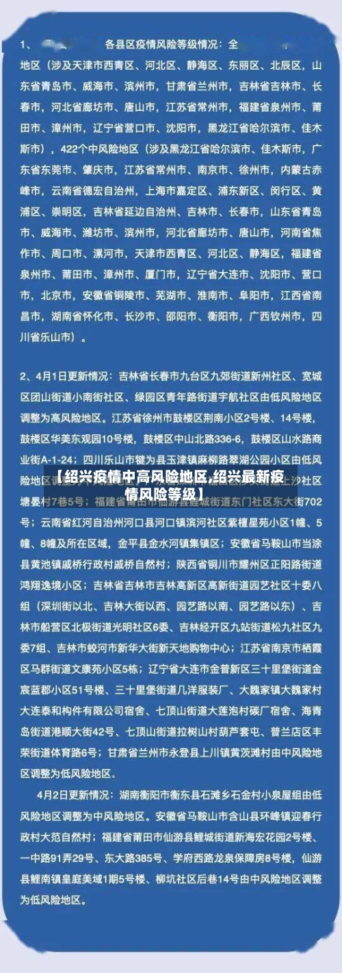 【绍兴疫情中高风险地区,绍兴最新疫情风险等级】-第2张图片