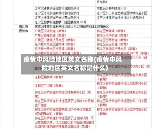 疫情中风险地区英文名称(疫情中风险地区英文名称是什么)-第2张图片