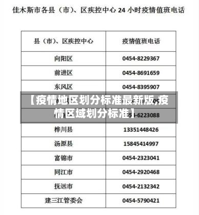 【疫情地区划分标准最新版,疫情区域划分标准】