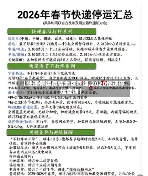 【快递停运疫情地区查询,2020快递停运查询】-第2张图片