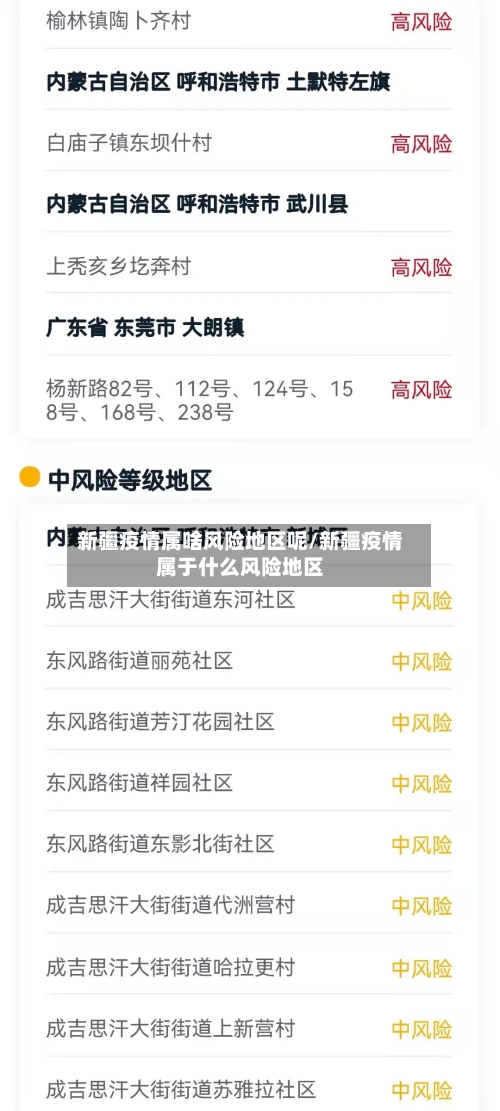 新疆疫情属啥风险地区呢/新疆疫情属于什么风险地区