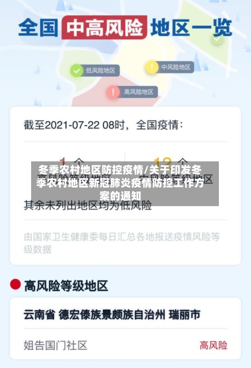 冬季农村地区防控疫情/关于印发冬季农村地区新冠肺炎疫情防控工作方案的通知